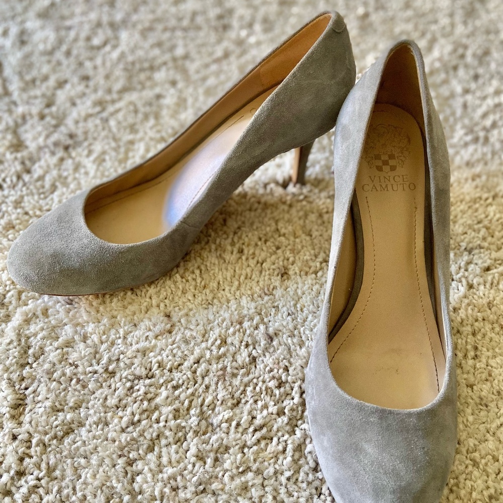 Vince Camuto Suede Leather Stiletto Pump, Size 10